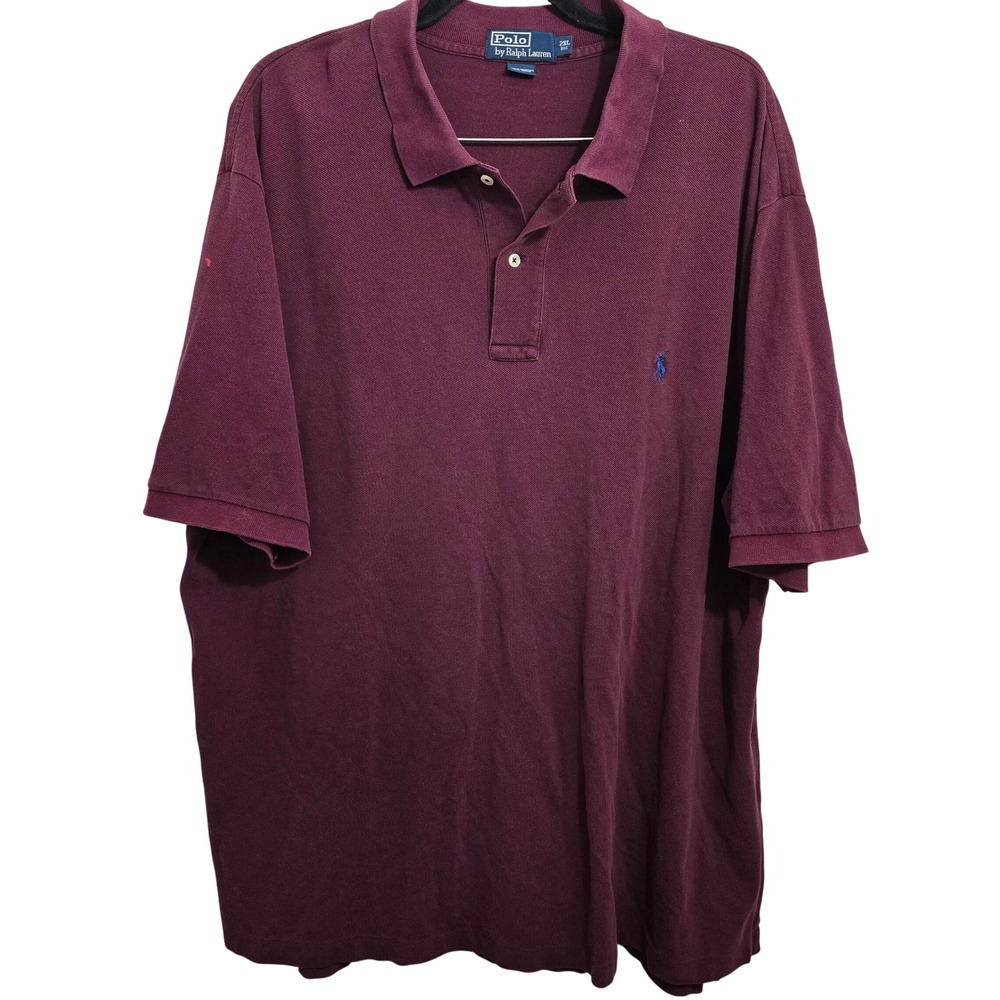 Polo Ralph Lauren Men's Size 2XL Big Maroon Burgundy Short Sleeve Polo Shirt